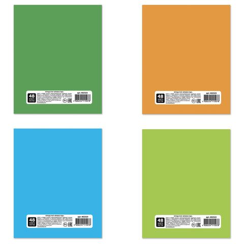 Тетрадь 48л А5 клетка, офсет №2 ЭКОНОМ Времена года STAFF 1/100