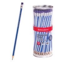 Карандаш ч/гр HB с ластиком дерево корпус синий GX-100 BRAUBERG 1/72