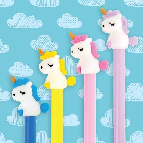 Ручка шариковая синяя узел 0,7мм с топпером ЮНЛАНДИЯ Единорог 1/12