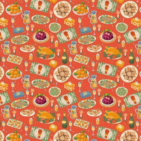 НГ Бумага упаковочная 70х100см ЗОЛОТАЯ СКАЗКА Сказочный подарок 10дизайнов 105г/м2 1/50