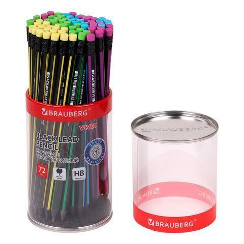 Карандаш ч/гр НВ с ластиком корпус ассорти BRAUBERG VIVID 1/72 (вывод) Карандаш ч/гр НВ с ластиком корпус ассорти BRAUBERG VIVID 1/72 (вывод)