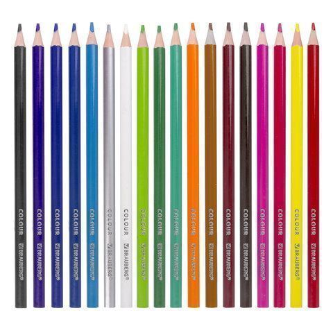 Карандаши цветные 18цв пластиковые, трехгранные, грифель мягкий 3 мм BRAUBERG PREMIUM 1/8/160