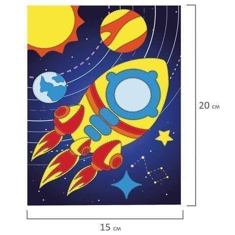 Аппликация из фольги 20х15см Юнландия Ракета 1/1