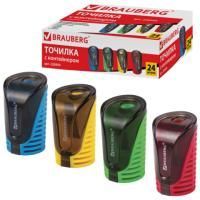 Точилка с контейнером овал ассорти BRAUBERG CELL Точилка с контейнером овал ассорти BRAUBERG CELL