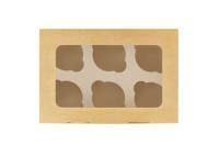 Коробка для капкейков/маффинов с окном 250х170х100мм на 6шт картон ECO MUF 6 DoECO 25/150