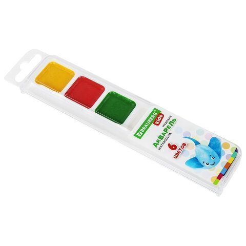 Краски акварельные 06цв медовые квадратные кюветы Brauberg Kids 1/35 Краски акварельные 06цв медовые квадратные кюветы Brauberg Kids 1/35