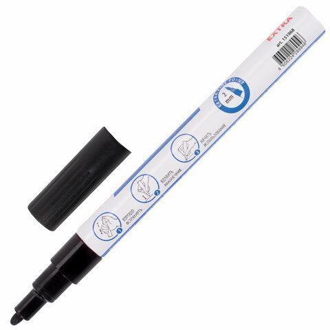 Маркер-краска лаковый черный 2мм нитро-основа алюм корпус BRAUBERG EXTRA 1/12/864