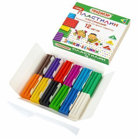 Пластилин 12цв 120г классический стек Эники-Беники Супер ПИФАГОР 1/48 Пластилин 12цв 120г классический стек Эники-Беники Супер ПИФАГОР 1/48