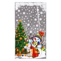 НГ Пакет подарочный (20х35) полипропилен мет+рис Открытка 100/1000