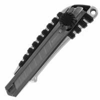Нож канцелярский 18мм роликовый фиксатор резиновые вставки металл Metallic Brauberg 1/12/144 Нож канцелярский 18мм роликовый фиксатор резиновые вставки металл Metallic Brauberg 1/12/144