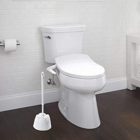 Ерш для унитаза ЛЮБАША, с подставкой, пластик,  белый (клиент)