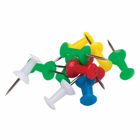 Силовые кнопки-гвоздики цветные 50шт в картонной коробке Staff 1/24/240 Силовые кнопки-гвоздики цветные 50шт в картонной коробке Staff 1/24/240