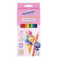 Карандаши цветные ЮНЛАНДИЯ Мороженое 12цв трёхгр