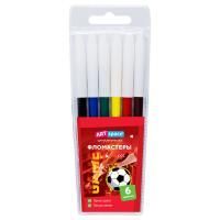 Фломастеры 06цв ПВХ европодвес ArtSpace Футбол 1/24