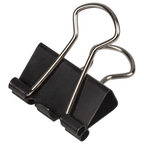 Зажимы для бумаг 19мм на 60л (12шт) черные в картонной коробке Staff 1/12