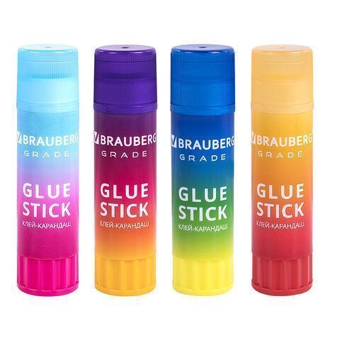 Клей-карандаш 21г BRAUBERG Grade PVP ассорти 1/12/648