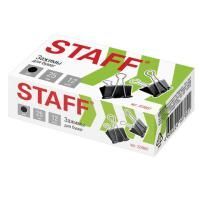 Зажимы для бумаг 25мм на 100л (12шт) черные в картонной коробке Staff 1/12