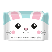 Салфетки влажные полотенца детские (27х18) универ с ромашкой, алоэ вера и вит. Е (60 шт) 1/10