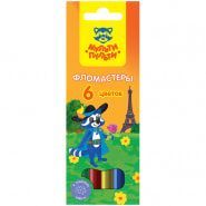 Фломастеры 06цв Мульти-Пульти, Енот в Франции, смываемые, картон, европодвес 1/24 Фломастеры 06цв Мульти-Пульти, Енот в Франции, смываемые, картон, европодвес 1/24