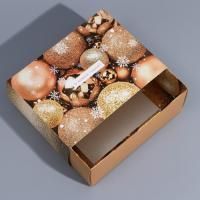 НГ Подарочная коробка 20х15х8см складная Новогодние шары 1/1