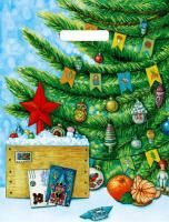 НГ Пакет с вырубной ручкой (31х40)-60 Новогодняя посылка Артпласт 50/1000