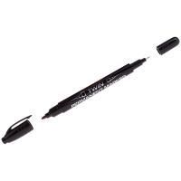 Маркер перманентный черный 0,5/1мм двухсторонний пулевидный наконечник Berlingo 1/10 Маркер перманентный черный 0,5/1мм двухсторонний пулевидный наконечник Berlingo 1/10