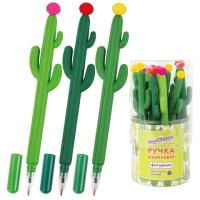 Ручка фигурная шариковая мягкий силиконовый корпус, ассорти, СИНЯЯ, 0,7мм ЮНЛАНДИЯ Кактус 1/12