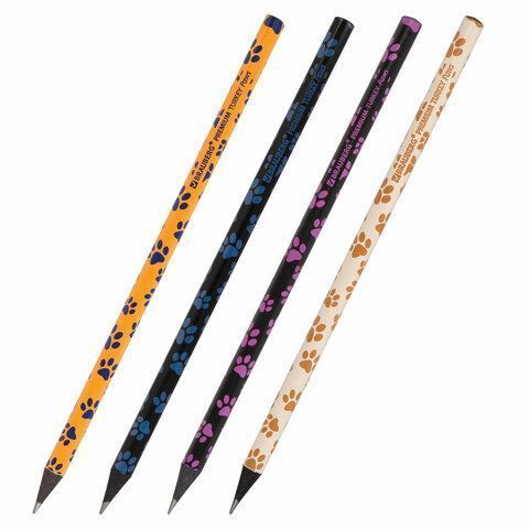 Карандаш ч/гр НВ ассорти дисплей BRAUBERG PREMIUM TURKEY Paws 181566