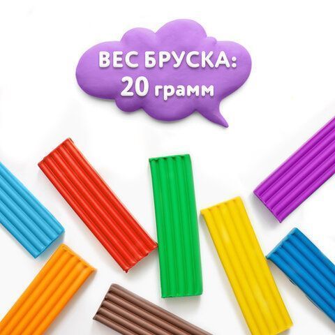 Пластилин 12цв 240г классический стек ЮНЛАНДИЯ ВЕСЁЛЫЙ ШМЕЛЬ 1/16