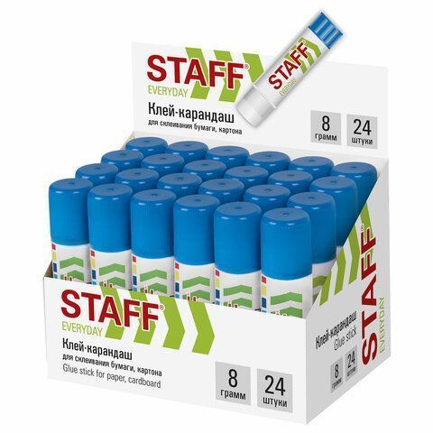 Клей-карандаш 08г STAFF EVERYDAY 1/24/864 Клей-карандаш 08г STAFF EVERYDAY 1/24/864
