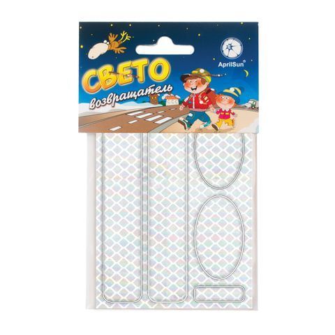 Наклейки светоотражающие для велосипедов 150х92 мм белые 1/5/50