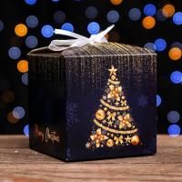 НГ Подарочная коробка 10х10х10см Merry christmas  1/10/600