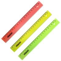 Линейка 20см пластиковая прозрачная неоновая Пифагор 1/20