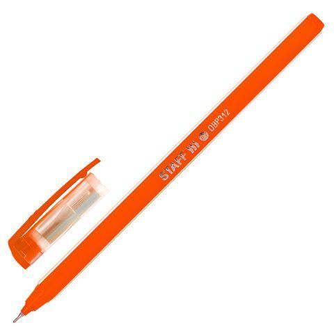 Ручка шариковая синяя масляная узел 0,7мм линия 0,35мм STAFF Basic OBP-312 1/50/3000