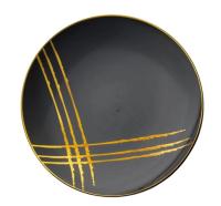 Тарелка пластиковая d-180 черная Black Royale ламинированная (6шт) 1/20