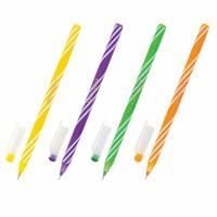 Ручка шариковая масляная синяя 0,3мм иголчатый узел 0,6мм корп ассорти ЮНЛАНДИЯ Candy 1/75/3000