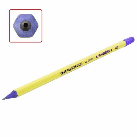 Карандаш ч/гр НВ пластиковый корпус ассорти с резинкой Юнландия 1/100 Карандаш ч/гр НВ пластиковый корпус ассорти с резинкой Юнландия 1/100