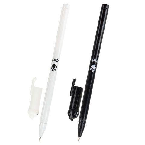 Ручка фигурная шариковая корпус ассорти, СИНЯЯ, узел 0,7мм ЮНЛАНДИЯ Котик 1/12