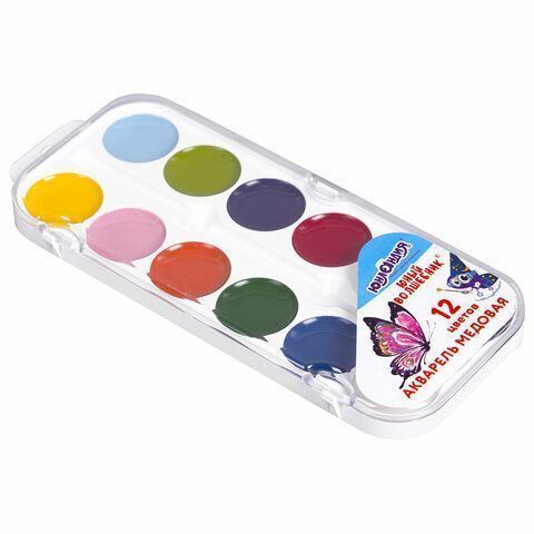 Краски акварельные 12цв медовые ЮНЛАНДИЯ Юный Волшебник 1/24 Краски акварельные 12цв медовые ЮНЛАНДИЯ Юный Волшебник 1/24