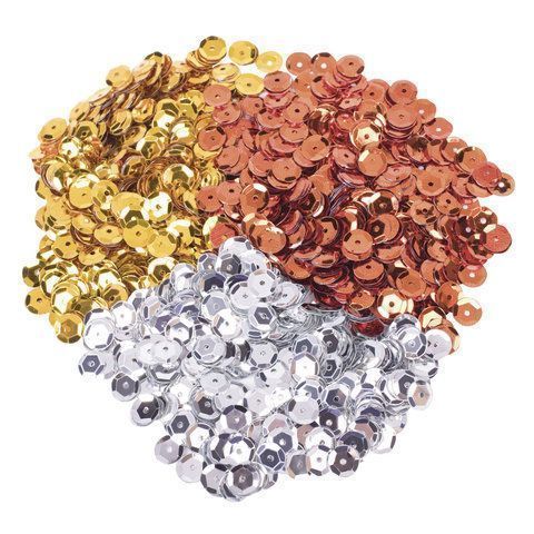 Пайетки для творчества КЛАССИКА, ЗОЛОТО, СЕРЕБРО, МЕДЬ, 8мм, 30г., 3 цвета, ОСТРОВ СОКРОВИЩ, 661266 Пайетки для творчества КЛАССИКА, ЗОЛОТО, СЕРЕБРО, МЕДЬ, 8мм, 30г., 3 цвета, ОСТРОВ СОКРОВИЩ, 661266