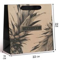 Пакет подарочный бумажный (22х22х11) крафт Black 1/380