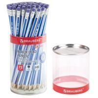 Карандаш ч/гр HB с ластиком дерево корпус синий GX-100 BRAUBERG 1/72 Карандаш ч/гр HB с ластиком дерево корпус синий GX-100 BRAUBERG 1/72
