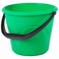 Ведро 6л без крышки пластик пищ с глянцевым узором мерное зеленое LAIMA 1/25 