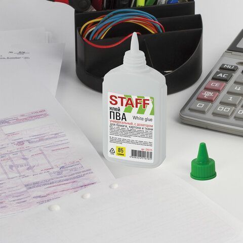 Клей ПВА 85г с дозатором STAFF 1/50