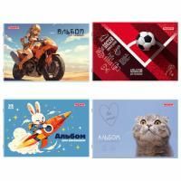 Альбом д/рис. А4 32л скоба обложка картон ПИФАГОР 203х288мм МИКС-1 1/8/40