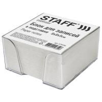 Блок для записей 9х9х5 белый в прозр. подставке STAFF 1/18 Блок для записей 9х9х5 белый в прозр. подставке STAFF 1/18