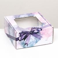 Подарочная коробка с окном 19х19х9см Мелодия 5/5