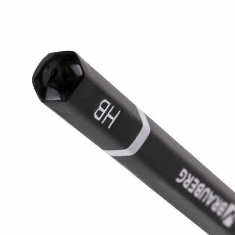 Карандаш ч/гр НВ черный заточ. карт. упак. BRAUBERG Fine Line Файн Лайн 1/100/3000