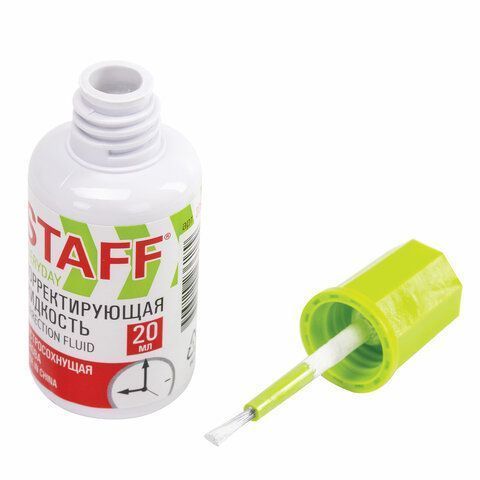 Корректирующая жидкость штрих 20мл флакон с кисточкой быстросохнущая STAFF EVERYDAY  1/12/576 (Клиен