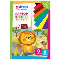 Цветной картон А4 8л 8цв мелованный Львенок ArtSpace 1/25 Цветной картон А4 8л 8цв мелованный Львенок ArtSpace 1/25